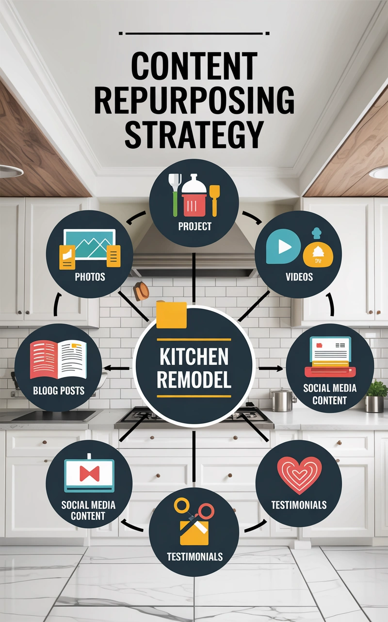 Content Repurposing Strategy: Fix Low Traffic for Kitchen Remodeling Companies